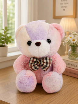 DukieKooky - Pink Bow Teddy Bear Soft Toy