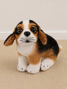 DukieKooky - Black & Brown Stand Dog Soft Toy
