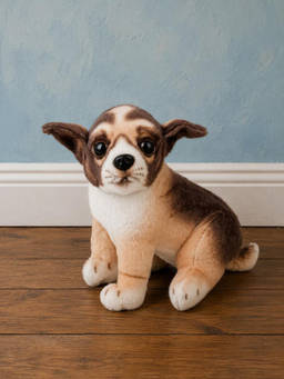 DukieKooky - Black & Brown Stand Dog Soft Toy