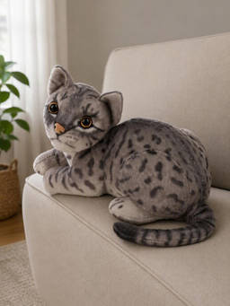 DukieKooky - Grey Sleeping cat Soft Toy