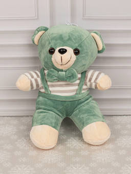 DukieKooky - Green Strip Teddy Bear Soft Toy