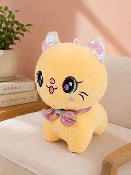 DukieKooky - Yellow Love Cat With Bow Soft Toy