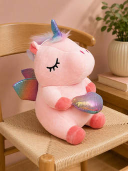 DukieKooky - Pink Unicorn Cat With Heart Soft Toy
