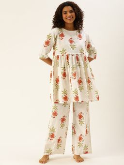 Clt.s - Women Cream Kurta & Palazzo (Pack of 2)