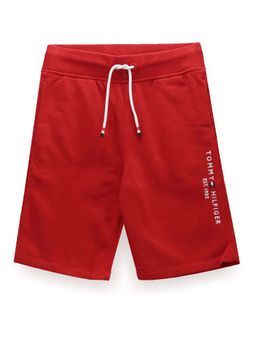Tommy Hilfiger - Regular Fit Logo Mid-Rise Shorts - Red