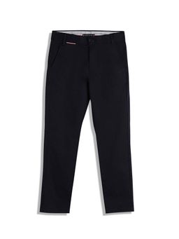 Tommy Hilfiger - Boys Solid Regular-Fit Mid Rise Trouser - Navy Blue