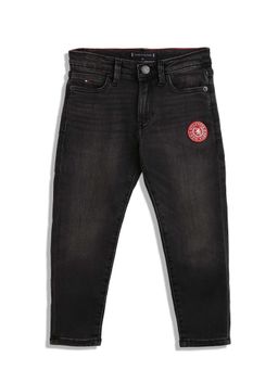 Tommy Hilfiger - Straight Light-Wash Mid-Rise Jeans - Black