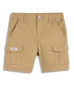 Tommy Hilfiger - Straight Fit Solid Mid-Rise Shorts - Brown