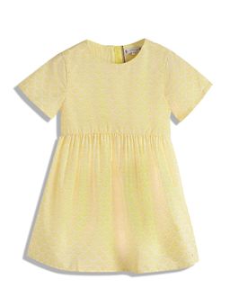 Tommy Hilfiger - Girls Printed Fitted Polyester Dress - Yellow