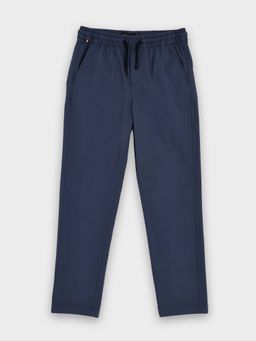 Tommy Hilfiger - Boys Solid Mid Rise Regular-Fit Trouser - Blue