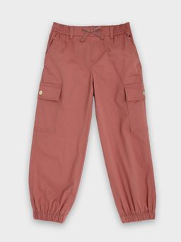 Tommy Hilfiger - Girls Solid Regular-Fit Cotton Joggers - Pink