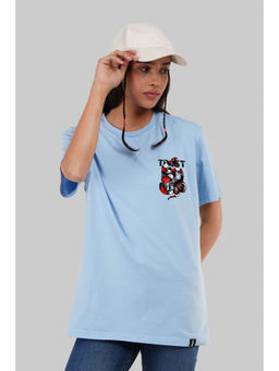 UNDERRATED CLUB - Trust No One 1 Powder Blue Boyfriend Fit T-Shirt Women