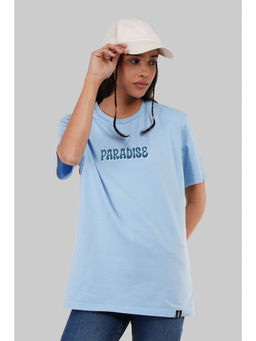 UNDERRATED CLUB - Goofy Groovy Paradise Sky Blue Boyfriend Fit T-Shirt Women