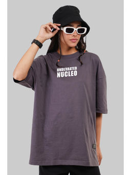 UNDERRATED CLUB - Nuclear Power Dark Grey Oversized Fit T-Shirt Women
