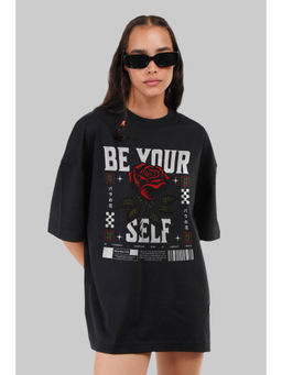 UNDERRATED CLUB - Be Yourself Black Oversized Fit T-Shirt Women