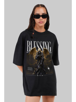 UNDERRATED CLUB - Blessing Angel Black Oversized Fit T-Shirt Women