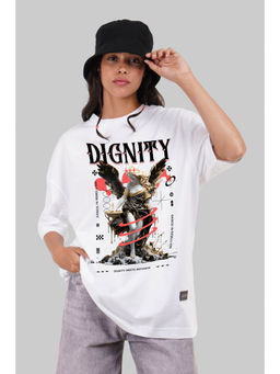UNDERRATED CLUB - Dignity Divine Being White Oversized Fit T-Shirt Women