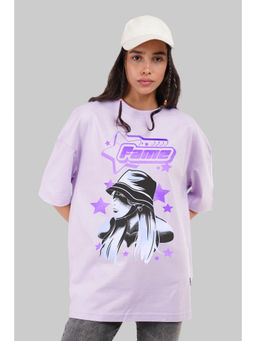 UNDERRATED CLUB - Starstruck Fame Lavender Oversized Fit T-Shirt Women