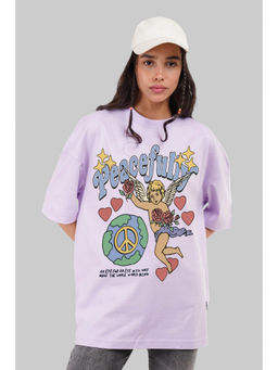 UNDERRATED CLUB - Peaceful Angel Lavender Oversized Fit T-Shirt Women
