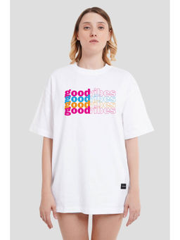 UNDERRATED CLUB - Good Vibes White Printed T-Shirt