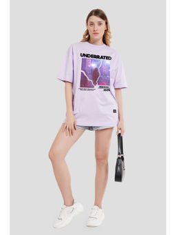 UNDERRATED CLUB - Cityscape Dreams Lavender Printed T-Shirt