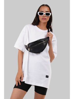 UNDERRATED CLUB - Solid White Half Sleeves T-Shirt for Women Oversized Fit