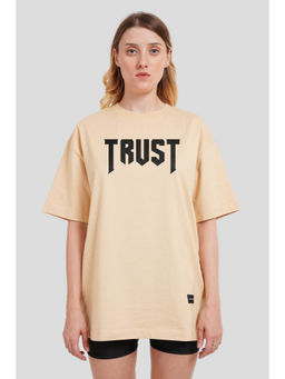 UNDERRATED CLUB - Trust Beige Oversized Fit T-Shirt Women
