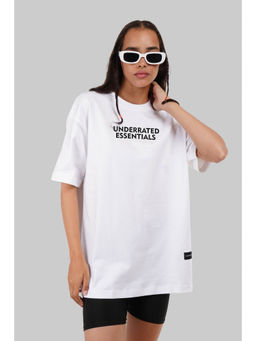 UNDERRATED CLUB - Streetwear Lane White Oversized Fit T-Shirt Women