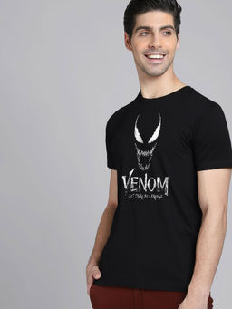 Free Authority - Venom Printed Black T-Shirt for Men