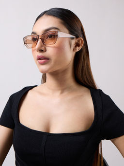 Twenty Dresses by Nykaa Fashion - Light Brown Oval Shape Casual Sunglasses