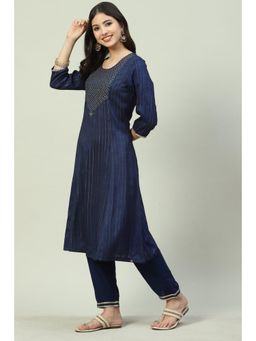 Biba - Navy Blue Dip Dyed Suit (Set of 2)