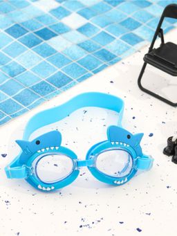 Yellow Bee - Adorable Shark Swimming Goggles with Fin Accents for Boys- Blue
