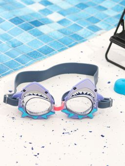 Yellow Bee - Unique Shark Face Swimming Goggles with Fin and Bite Design for Boys- Purple