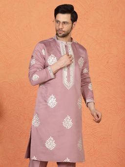 Aham-Vayam - Saaheb Embroidered Pink Kurta with Pant