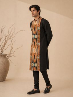 MAYANK MODI - Bemberg Black Kurta with Pant