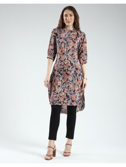 Monte Carlo - Women Navy Blue Viscose Paisley Tunic