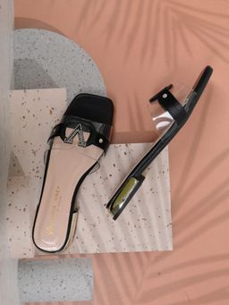 Ronnie Grey - Women Black Solid Open Toe Flats