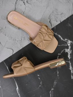 Ronnie Grey - Women Khaki Solid Open Toe Flats