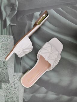 Ronnie Grey - Women White Solid Open Toe Flats