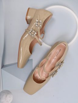 Ronnie Grey - Women Khaki Solid Embellished Pumps
