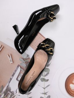Ronnie Grey - Women Black Solid Western Embellished Pumps