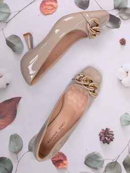 Ronnie Grey - Women Grey Solid Western Embellished Pumps