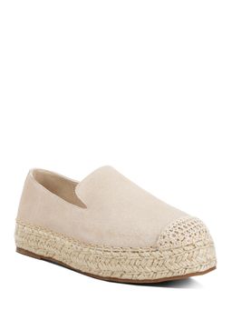 London Rag - Suede Flatform Heel Beige Pumps