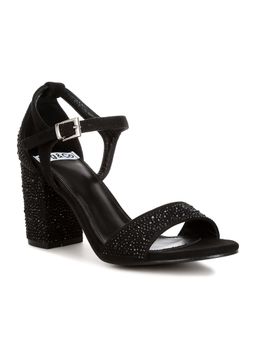 London Rag - Rhinestones Embellished Black Heels