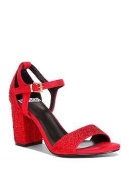 London Rag - Rhinestones Embellished Red Heels