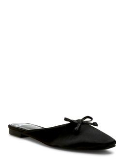 London Rag - Satin Bow Detail Black Mules