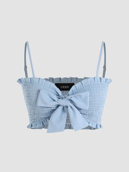 Cider - Solid Bowknot Tank Top