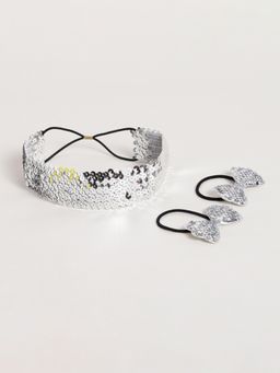 EL REGALO - Hair Accessory for Kids Girls - 1 Fabric Hairband, 2 Hair Ties for Kids Girls