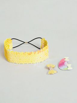 EL REGALO - Hair Accessory for Kids Girls - 1 Fabric Hairband, 2 Hairclips