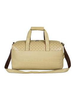 Kenneth Cole - Pu Faux Leather Unisex Cabin Luggage Duffle Bag For Travel - Dark Beige